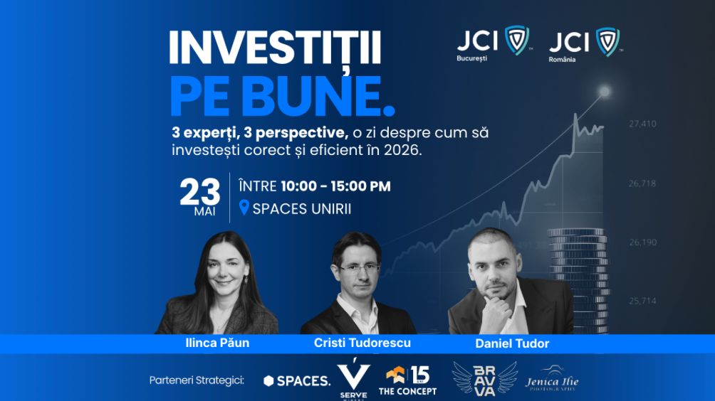 JCI București organizează „Investiții pe bune în 2026” – un eveniment despre decizii financiare inteligente într-un context economic incert